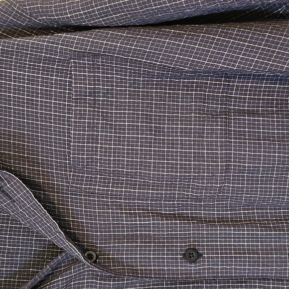 Vintage Levi's Shirt Plaid Mens L Large navy Red Tab Button down Short Sleeve - Picture 4 of 7